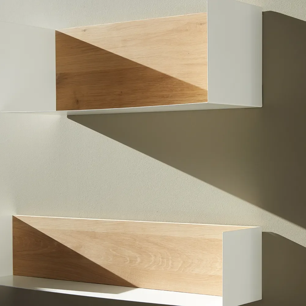 U shelf 55x20 cm oak /white metal