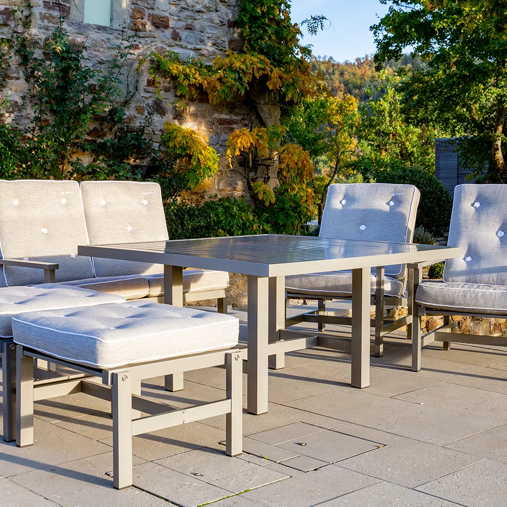 2-Seater Sofa Grey Aluminium