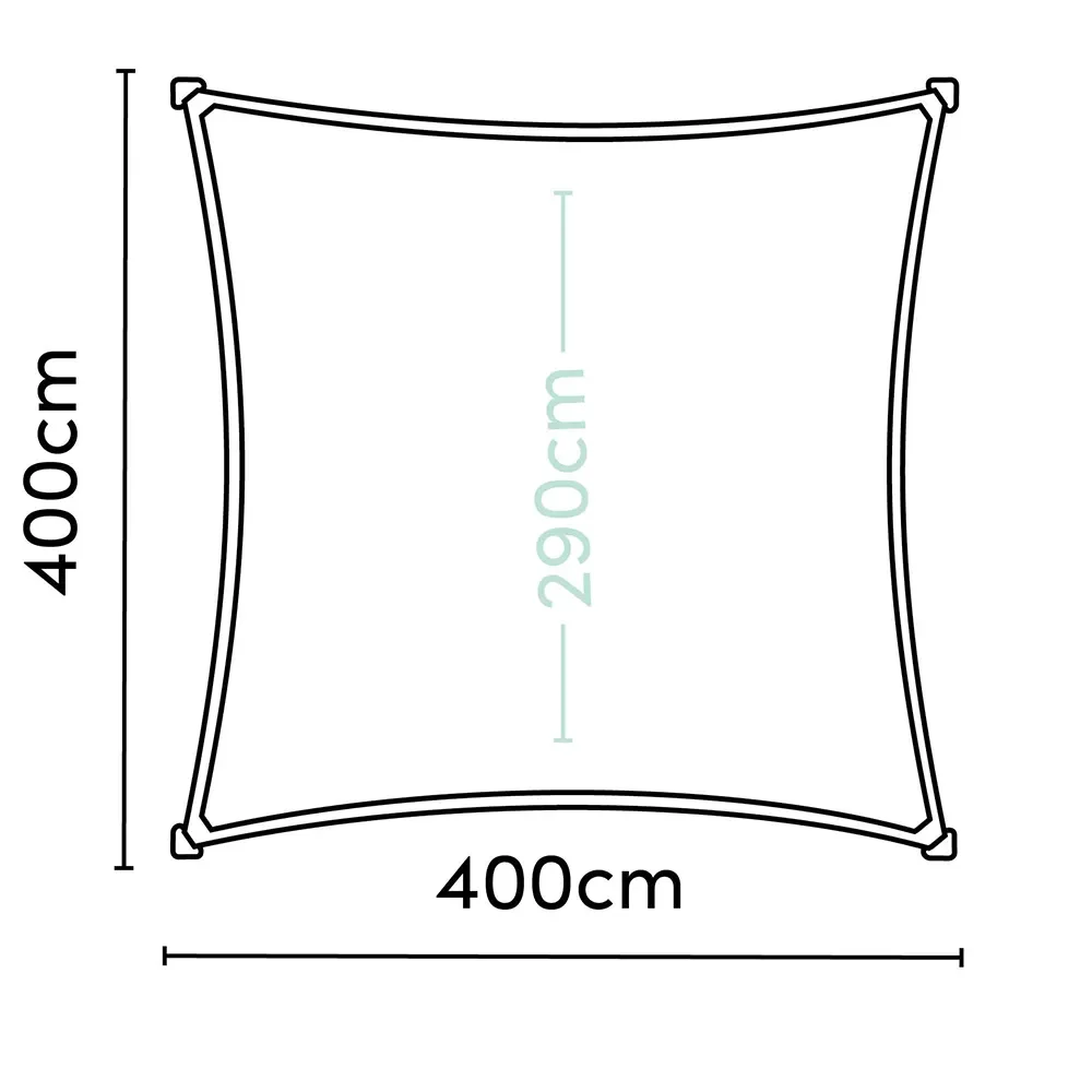 Dreamsail sun sail waterproof square 400x400cm grey