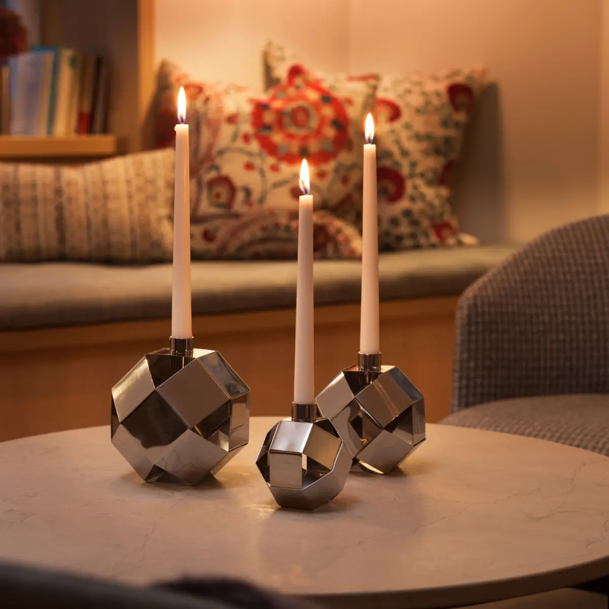 Merkurius candle holder medium silver