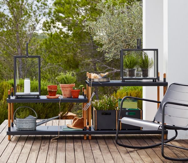 Frame Shelf 83cm Teak/White