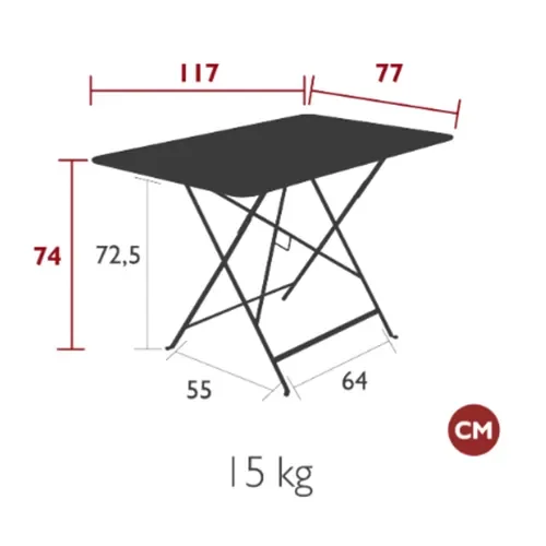 Bistro table 117 x 77 cm Latte beige