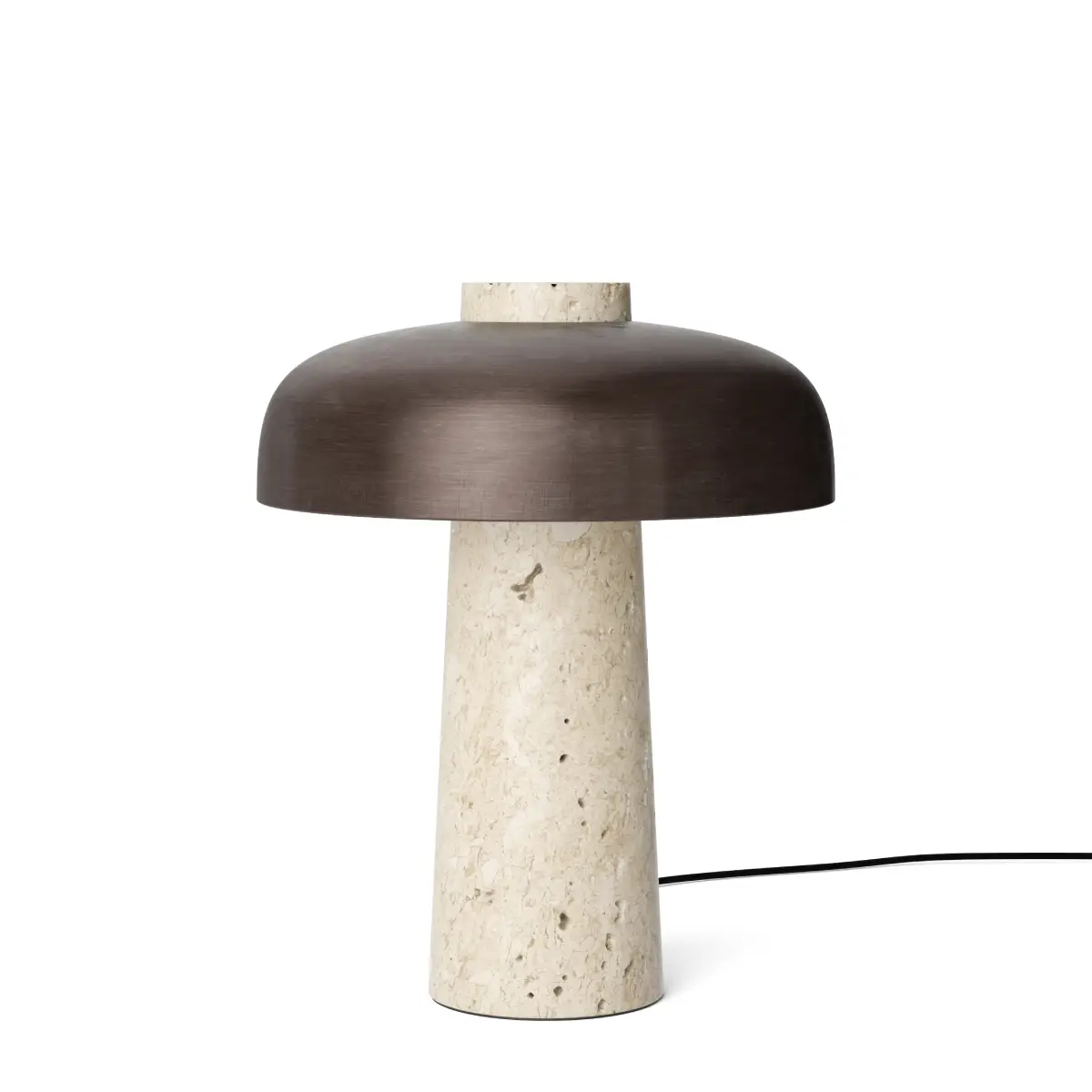 Reverse Table Lamp, Travertine, Sand/Aluminium Bronzed