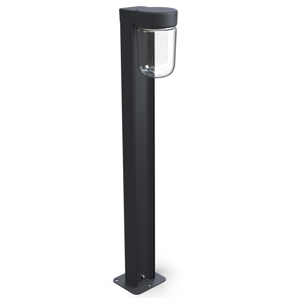 Moon bollard IP44 black structure LED