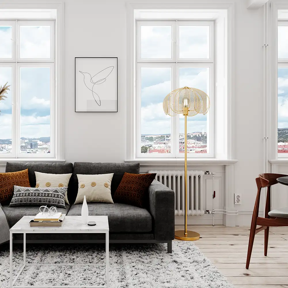 Daisy Floor lamp matt gold