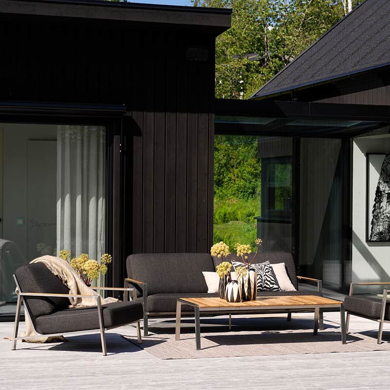 Naos armchair stainless steel/nearly black