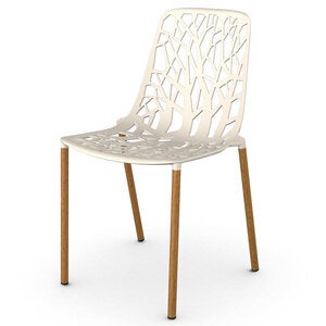 Forest dining chair with Iroko upholstered legs Creamy White