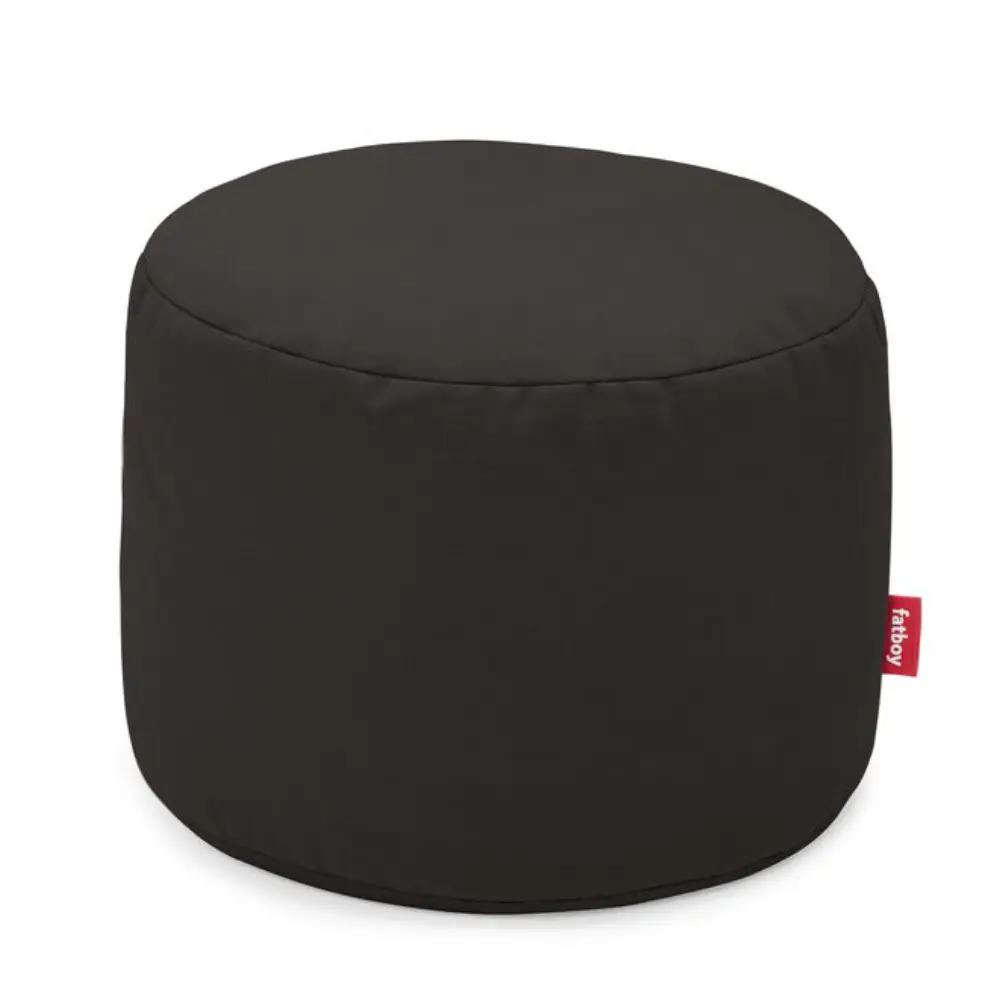 point canvas recycled pouf black licorice