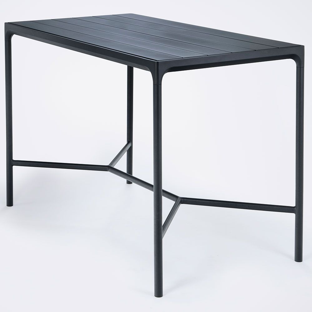Four bar table 160x90 cm black aluminium