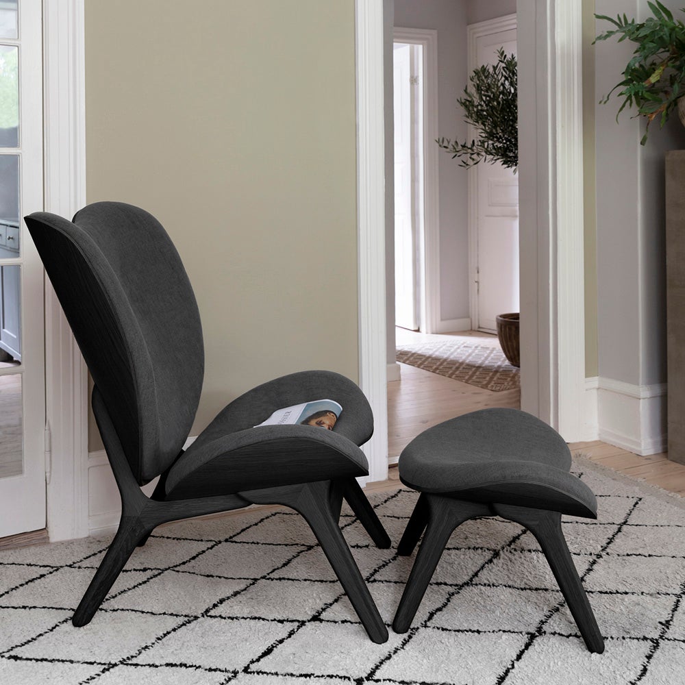 A Conversation Piece Ottoman Footstool Black Oak/Shadow