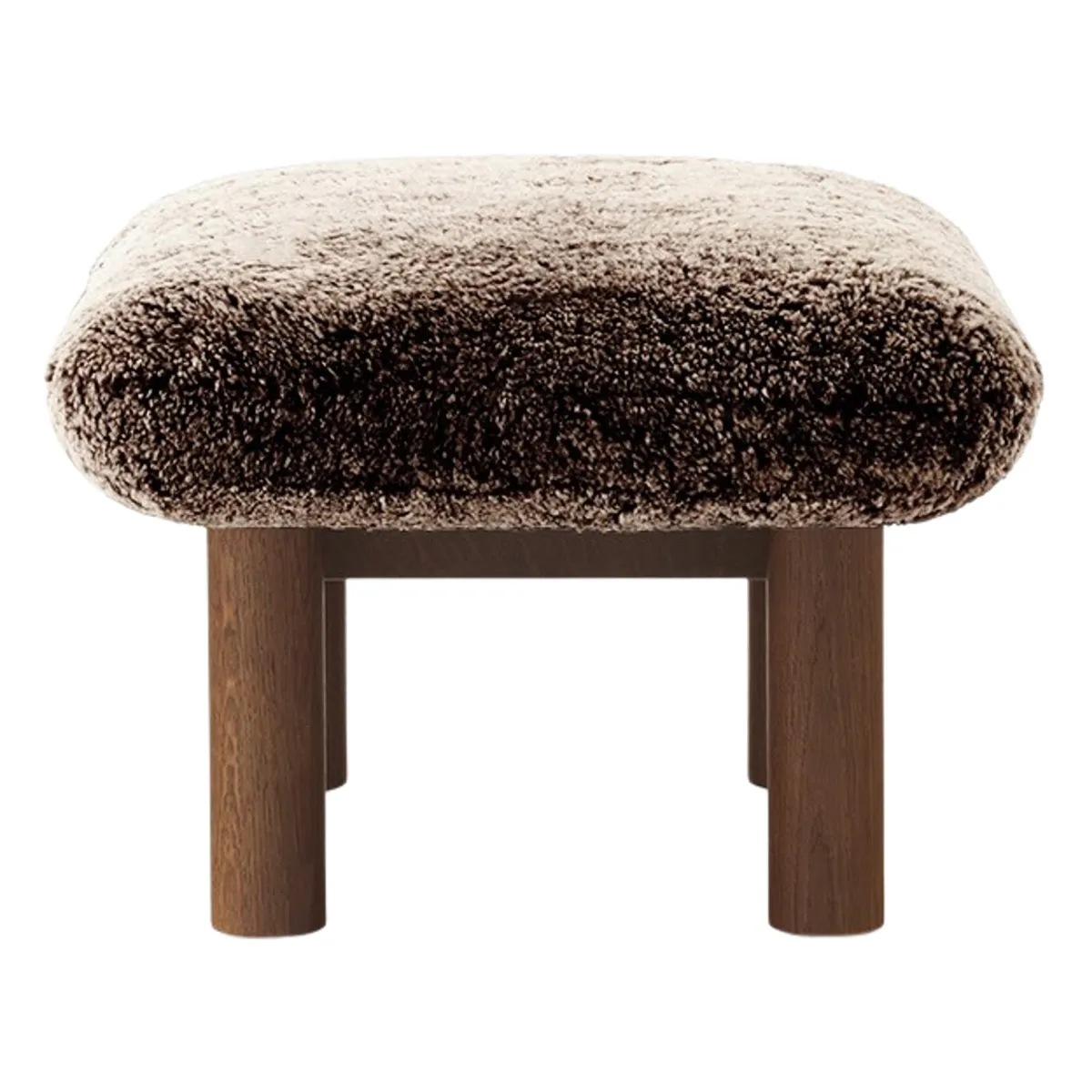 Brasilia Stool Dark Stained Oak, Sheepskin Nevotex Sahara
