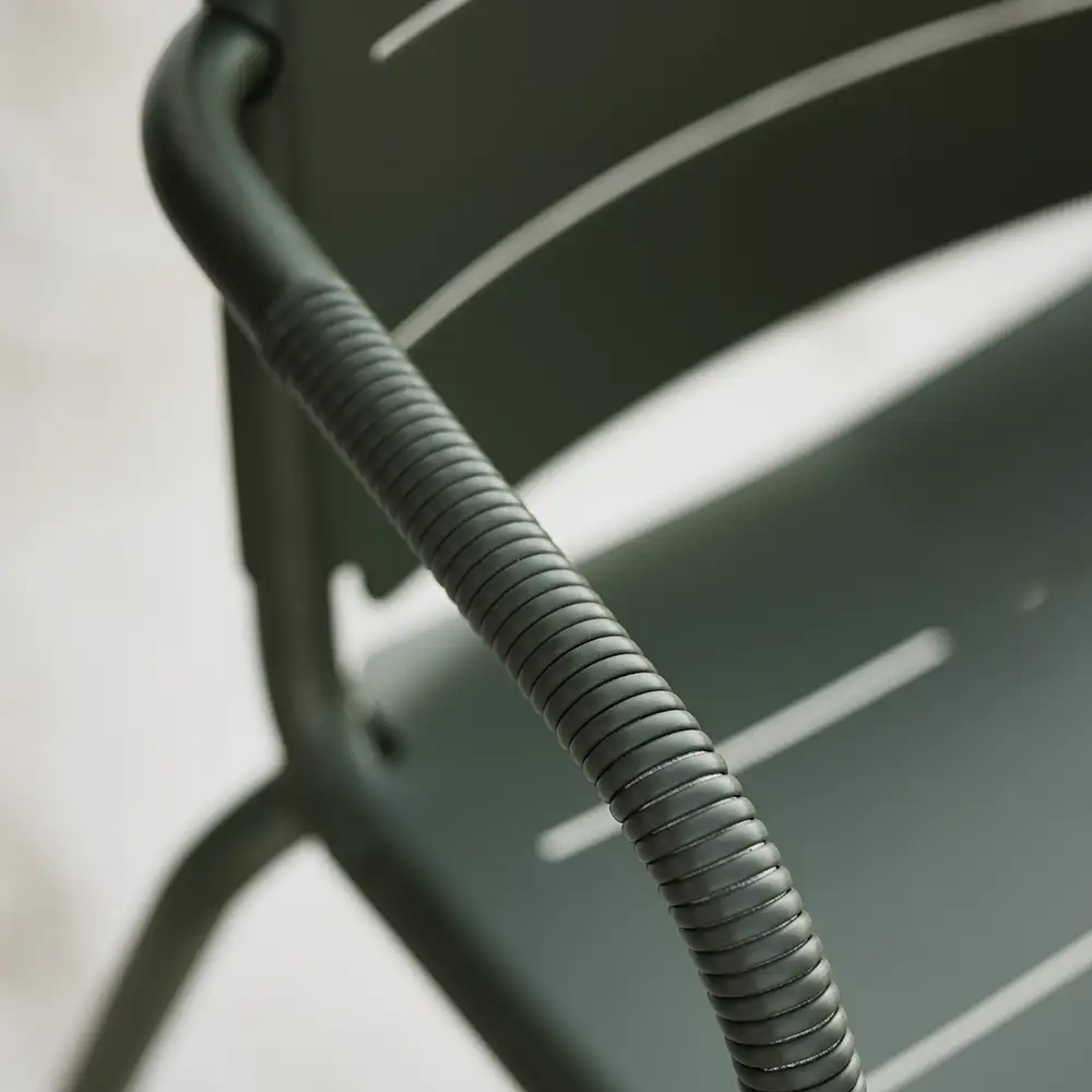 Copenhagen armchair stackable Weave Dark green aluminium