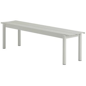 Linear Steel Bench 170x34 cm Grey 