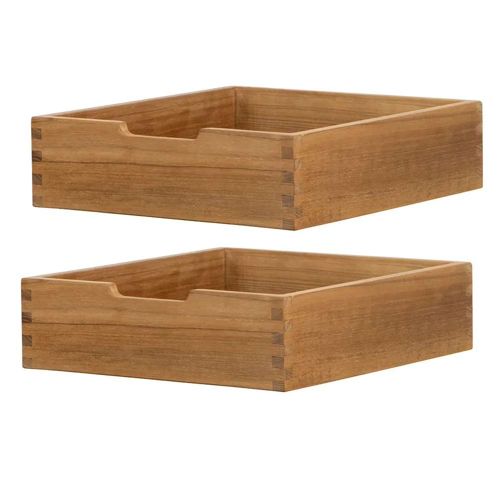 Sticks storage boxes 2 pcs Teak