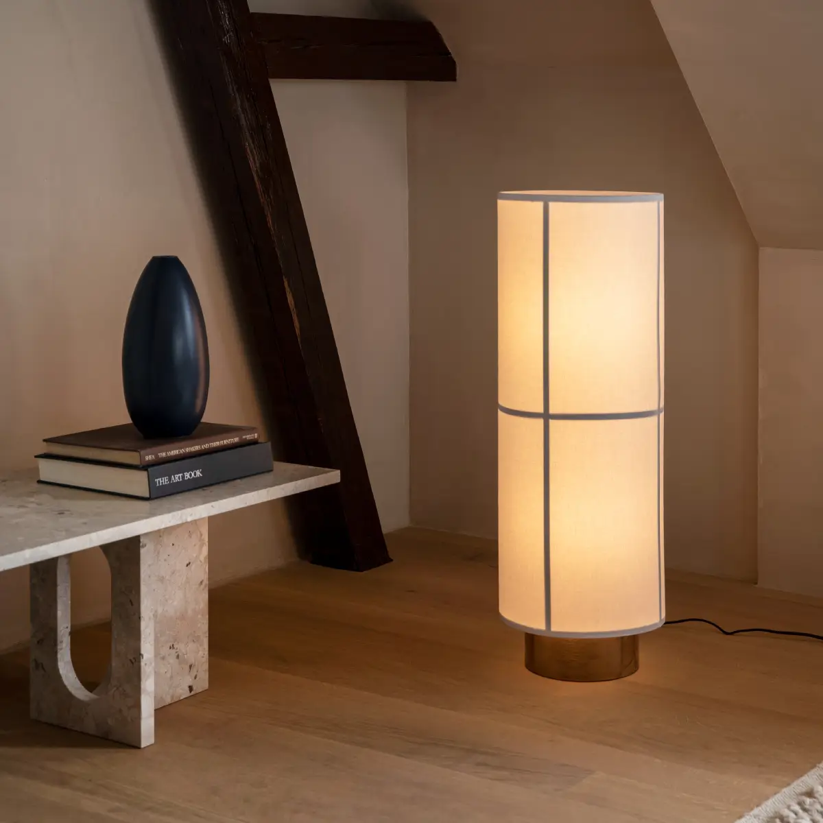 Hashira Floor Lamp Linen Raw H83 cm