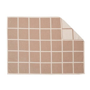 Woven blanket in lambswool Criss Beige