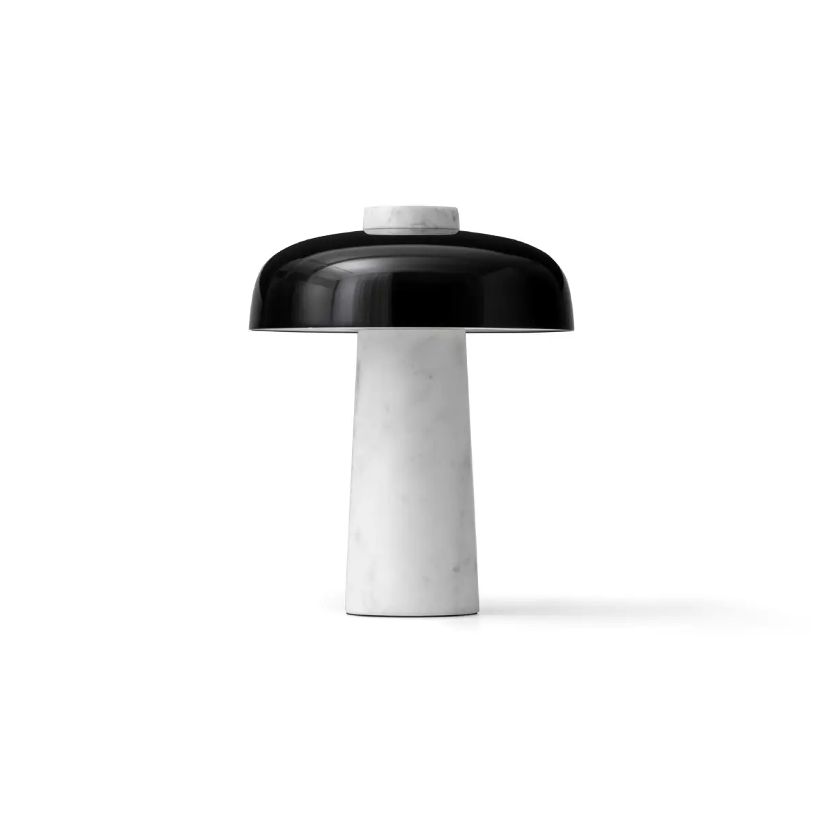 Reverse Table Lamp, Marble, Carrara/Aluminium Black