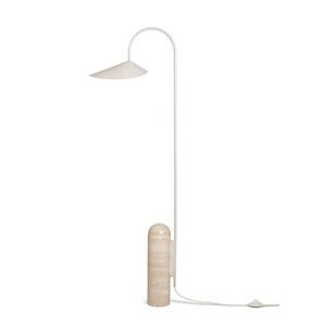 Adjustable Floor Lamp with Travertine Base Arum Cashmere