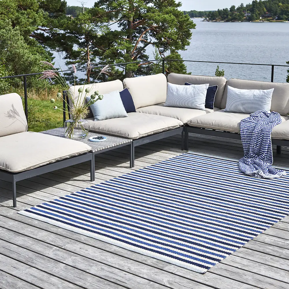 Teo Carpet 85x200 cm Denim/Dark Blue/Vanilla