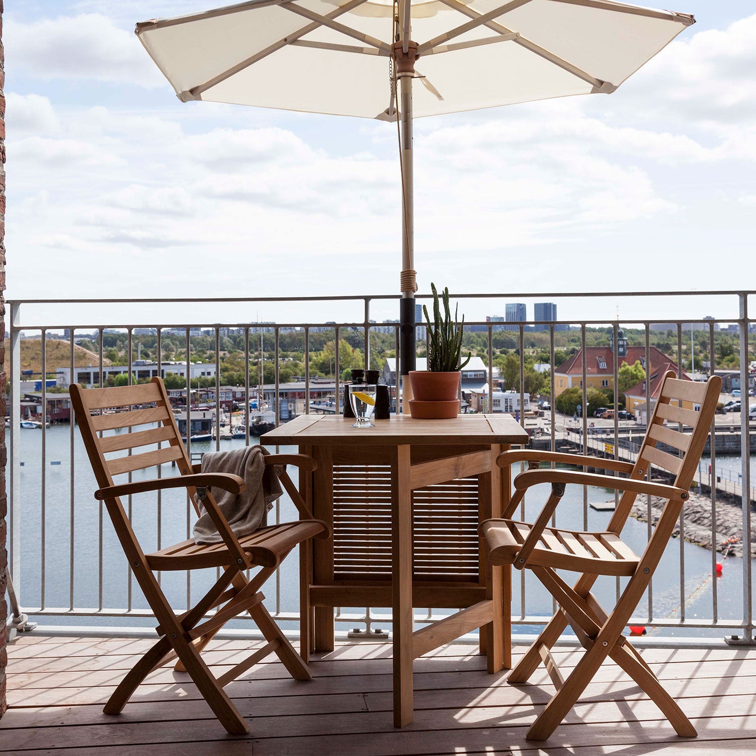 Butterfly balcony table 65x130 cm teak
