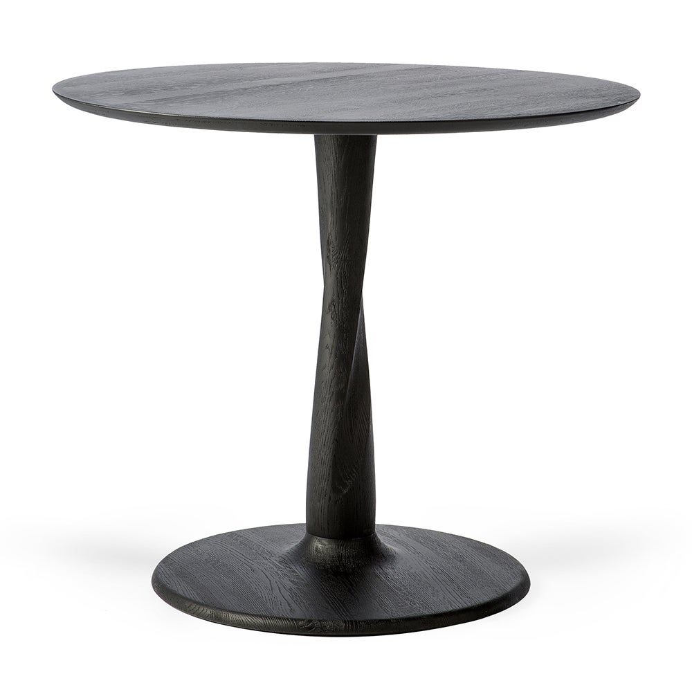 Torsion Dining Table Ø90 cm Black Oak