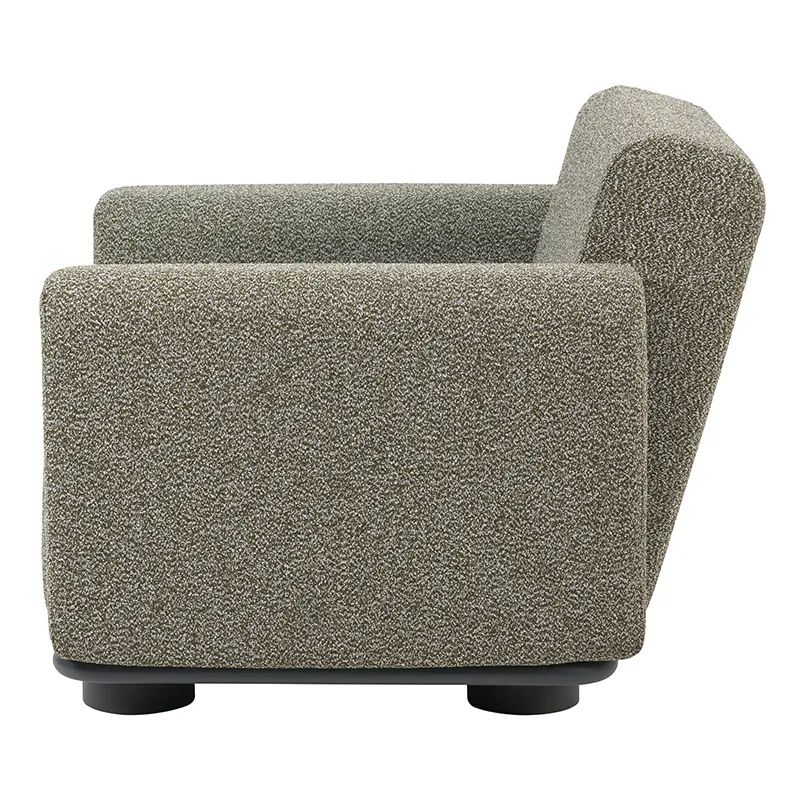 Bolster armchair Antracit / Teddy Verde