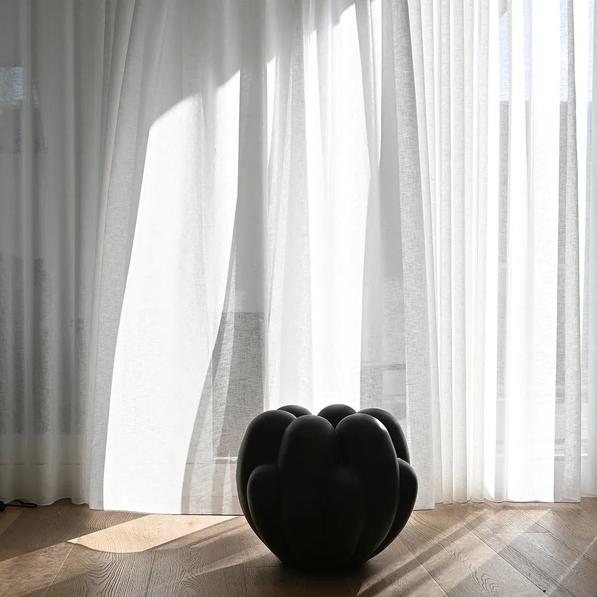 Handmade Vase Bloom Big Black H44 cm