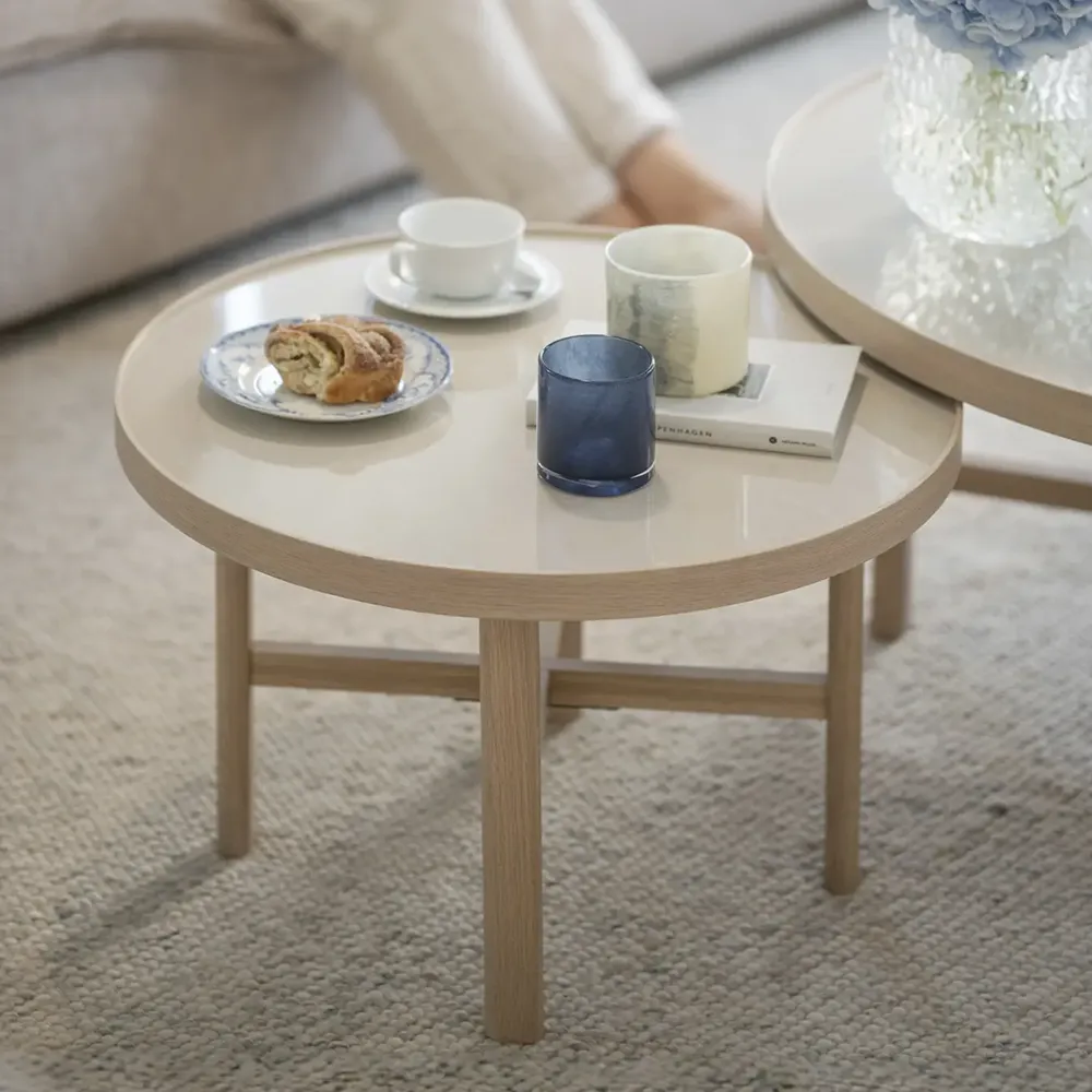 Marsden coffee table Ø60 cm ceramic/white pigmented oak