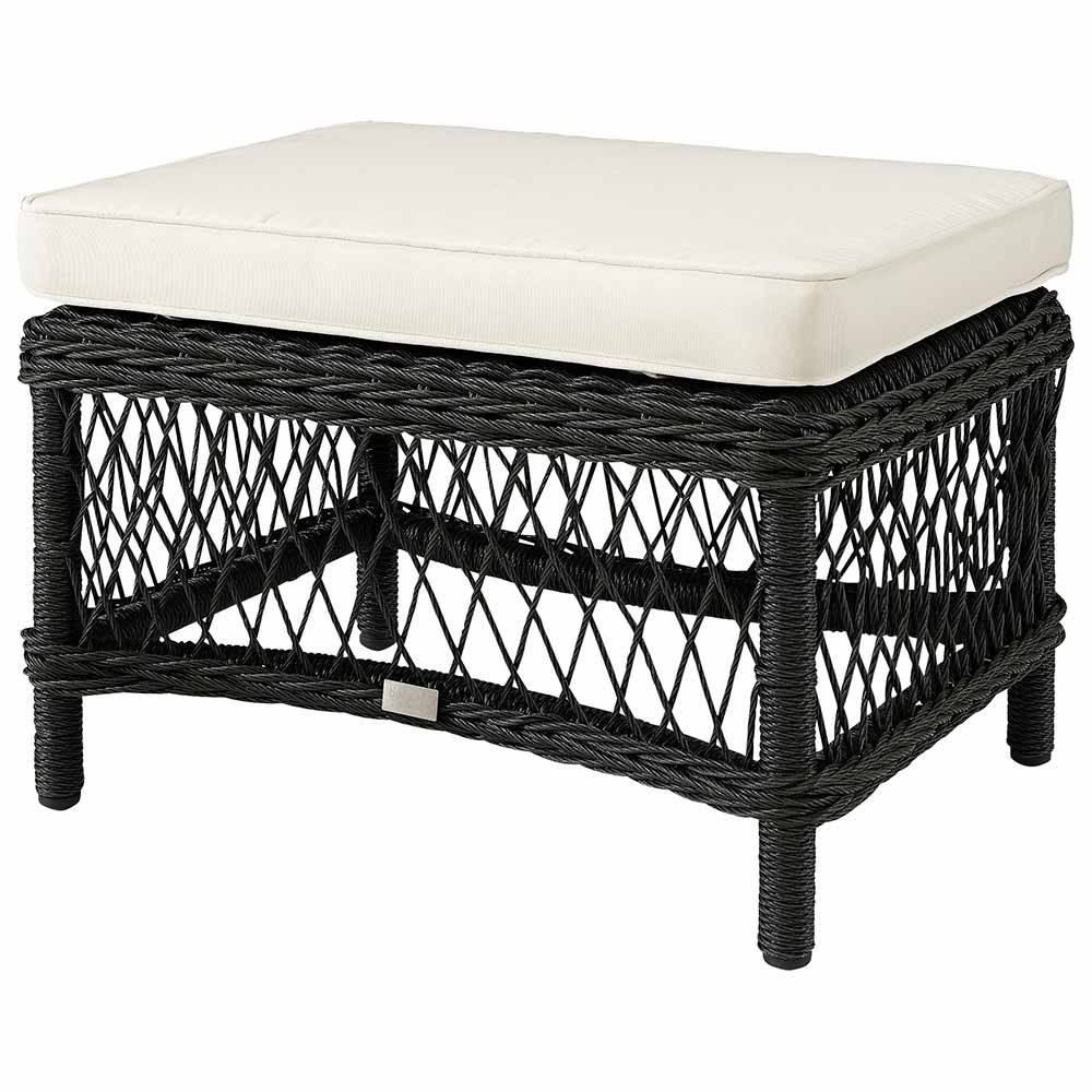 Footstool Marbella Rattan Black excl. cushion