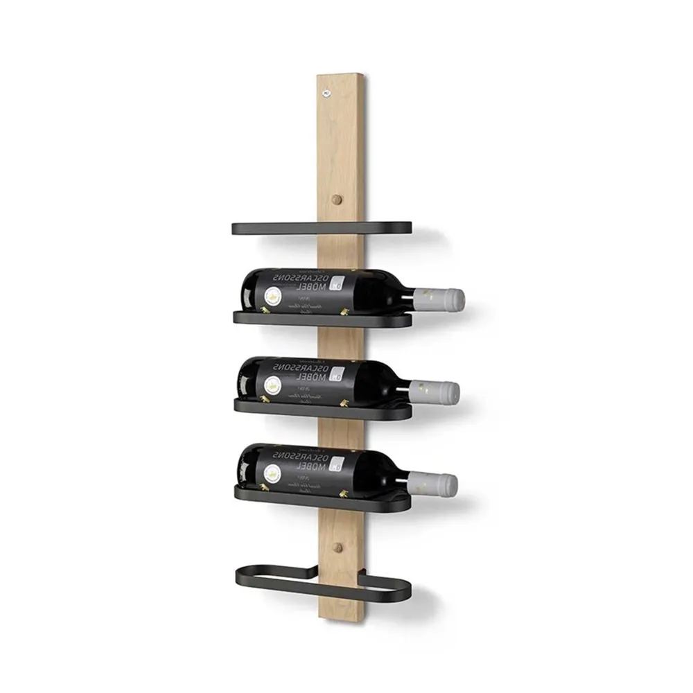 Mazzi Wine rack 5 bottles White oiled Oak/Matt Black Steel