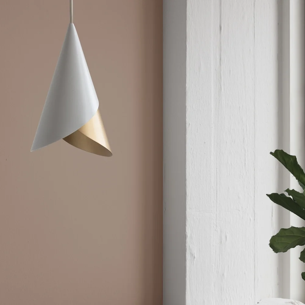 Cornet Lampshade White/Brass