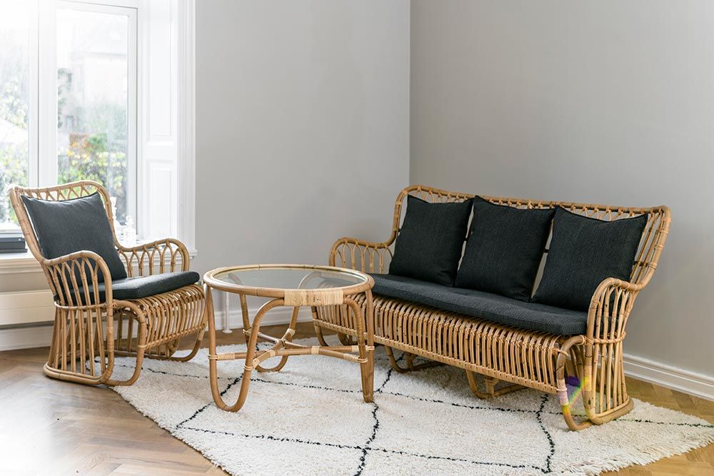 Tulip 3-seater sofa Rattan 