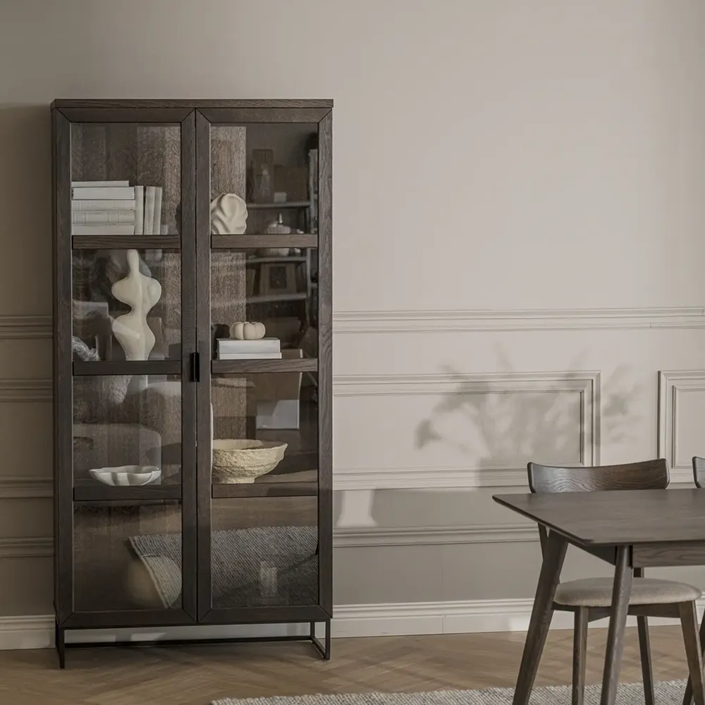 Everett display cabinet brown