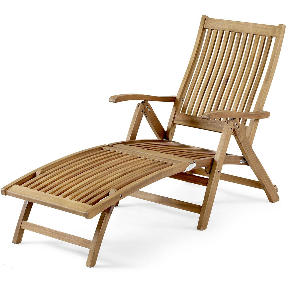 Everton deck chair brown acacia