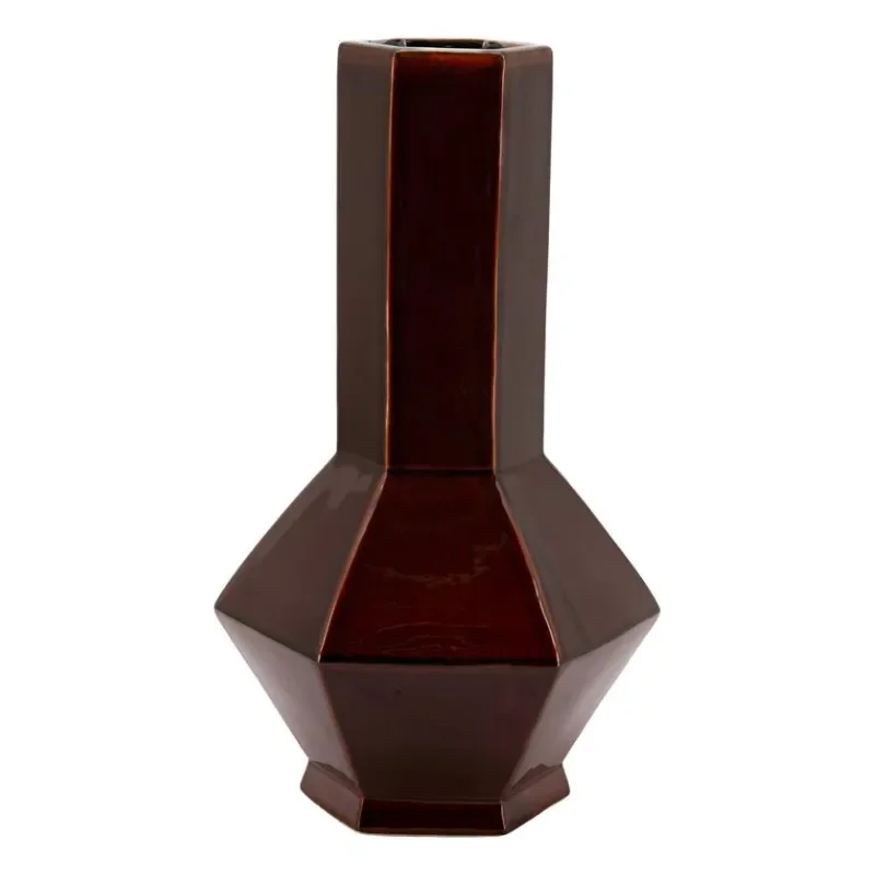 Axis large Vase 28x25x47 cm Earthenware dark red