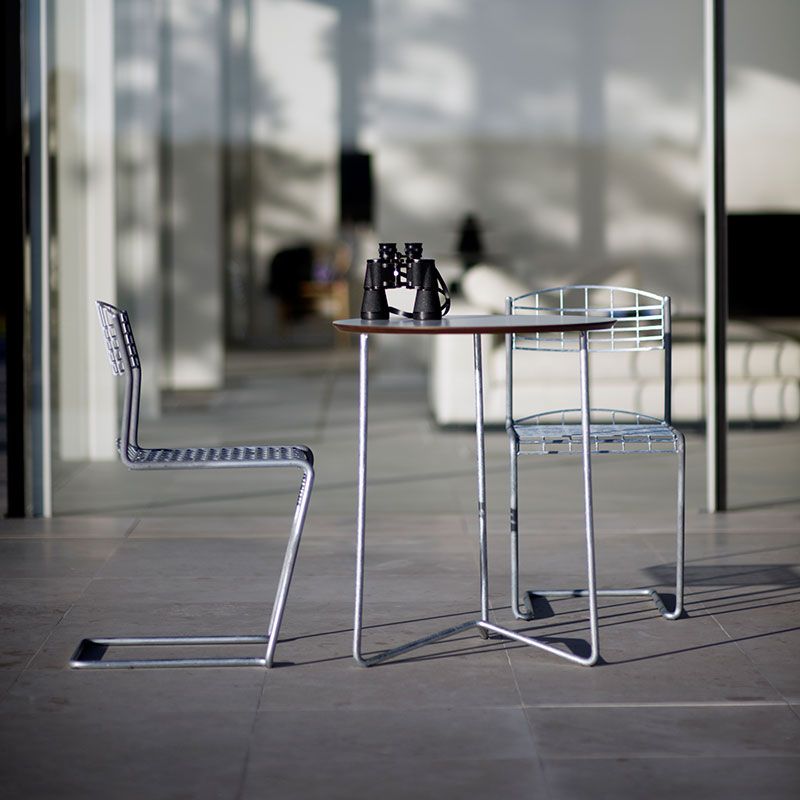 Table High Tech 60 White Laminate / Hot dip galvanised Stand