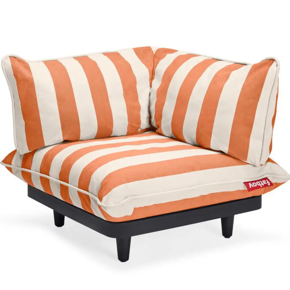 paletti corner seat left stripe orange creme