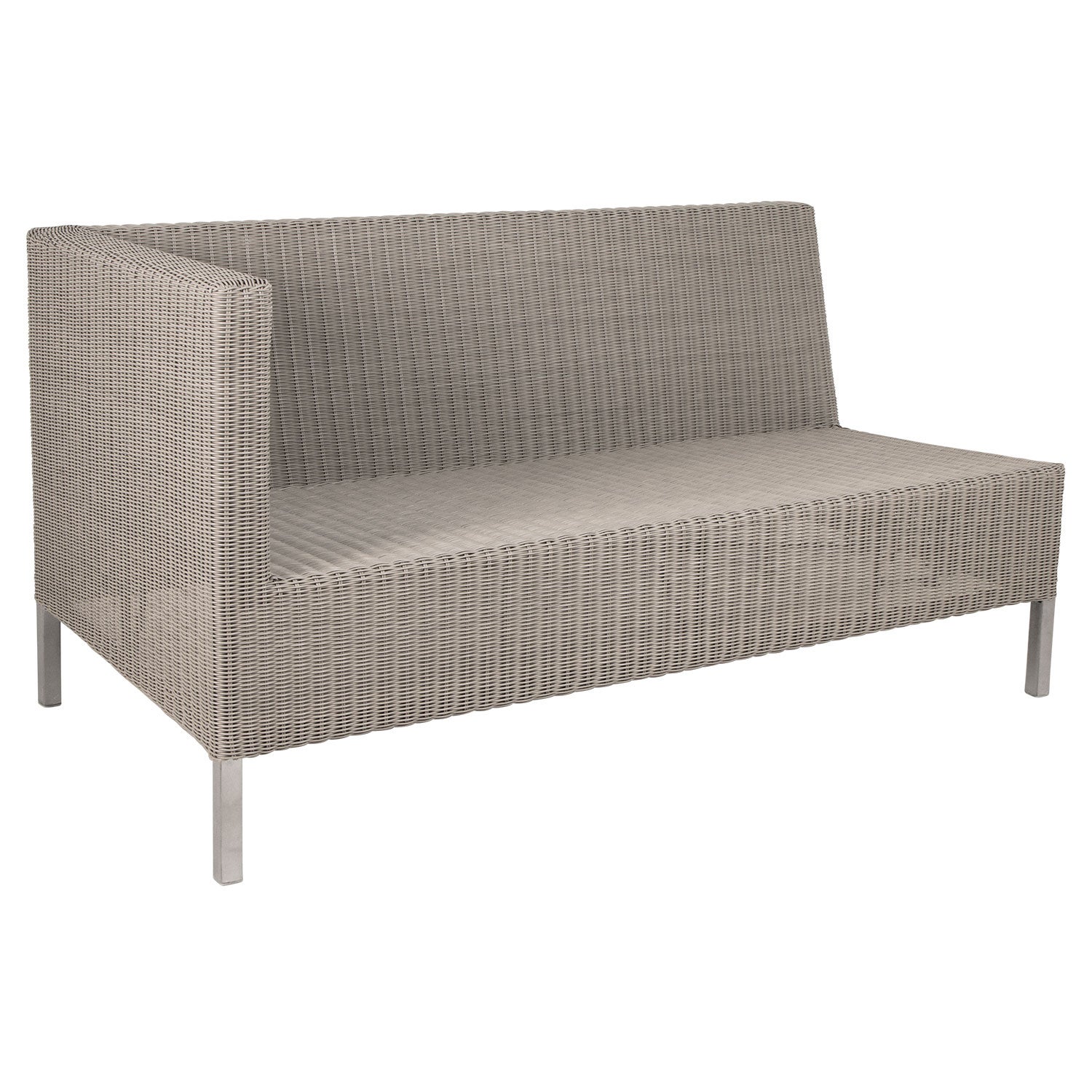 Connect 2-Seater End Right High Taupe Porcelain