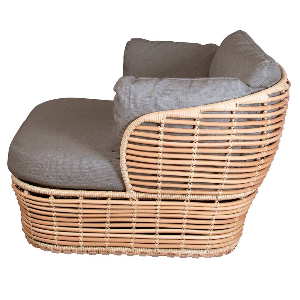 Lounge Armchair Basket Natural Wicker Incl Light Cane-Line Airtouch Cushion Set