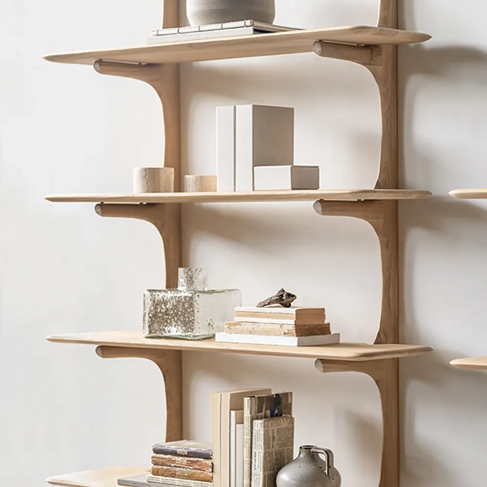 PI Wall shelf Oak 5 shelves