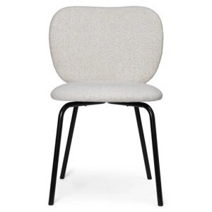 Rico Chair Black Soft Bouclé - Off-white/Sand