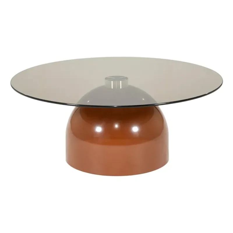 Irona large coffee table 80x80x33 cm glass brown