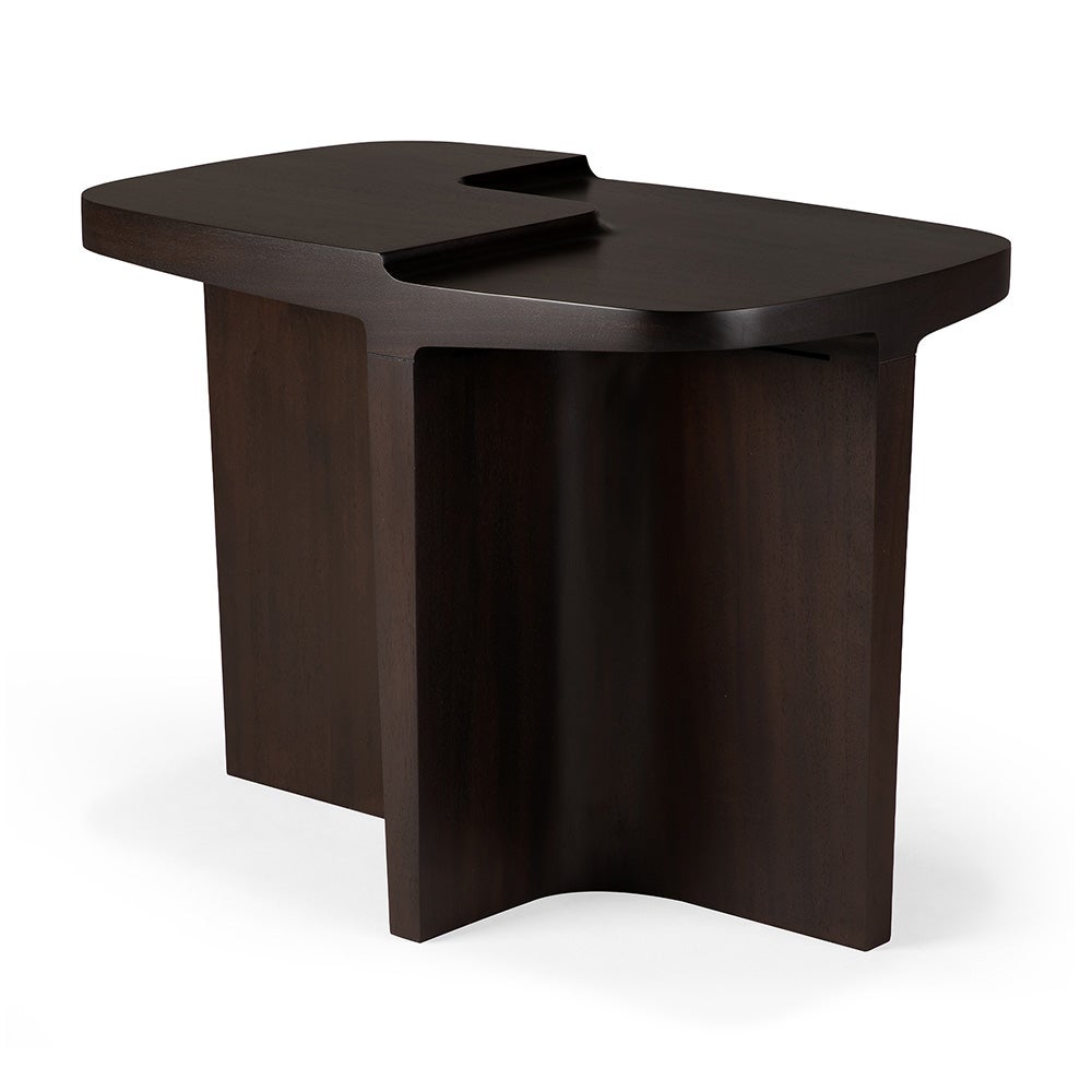 Brutalist Side table Mahogany