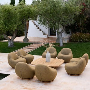 Mellow coffee tableframe kvadratisk f/bordsskiva 144x144 cm Teak