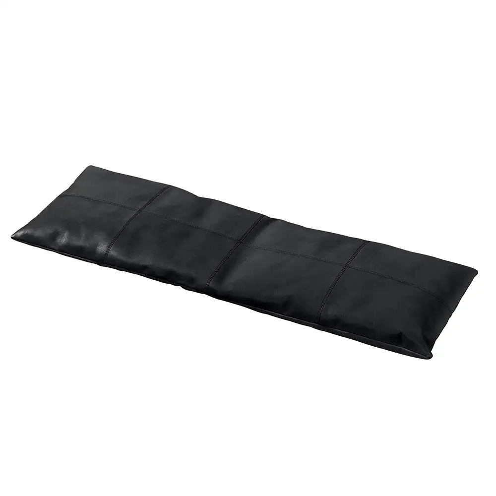 Rib Cushion 104 cm Black leather