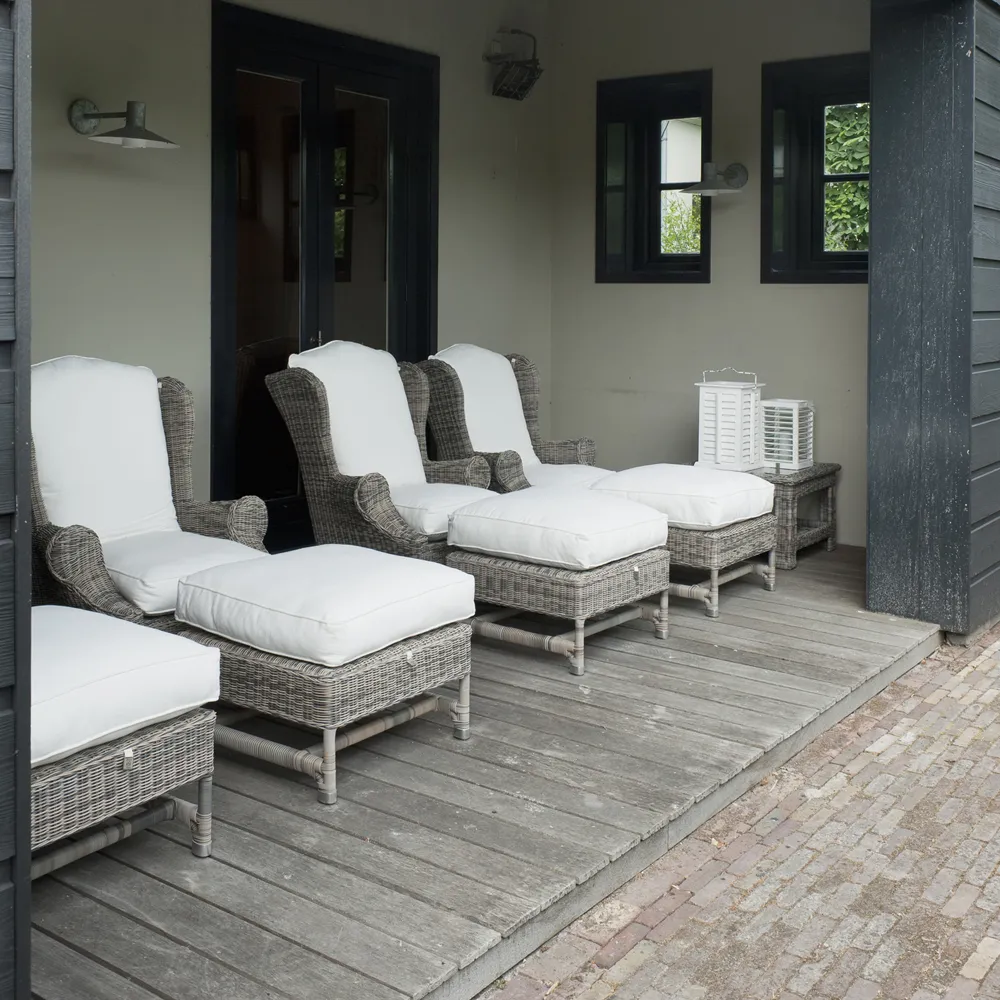 Nicolas footstool artificiel rattan