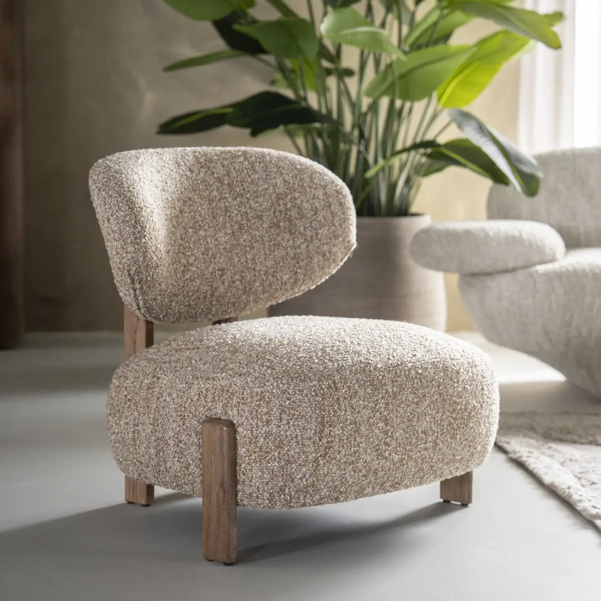 Reza brown Armchair - beige Bay