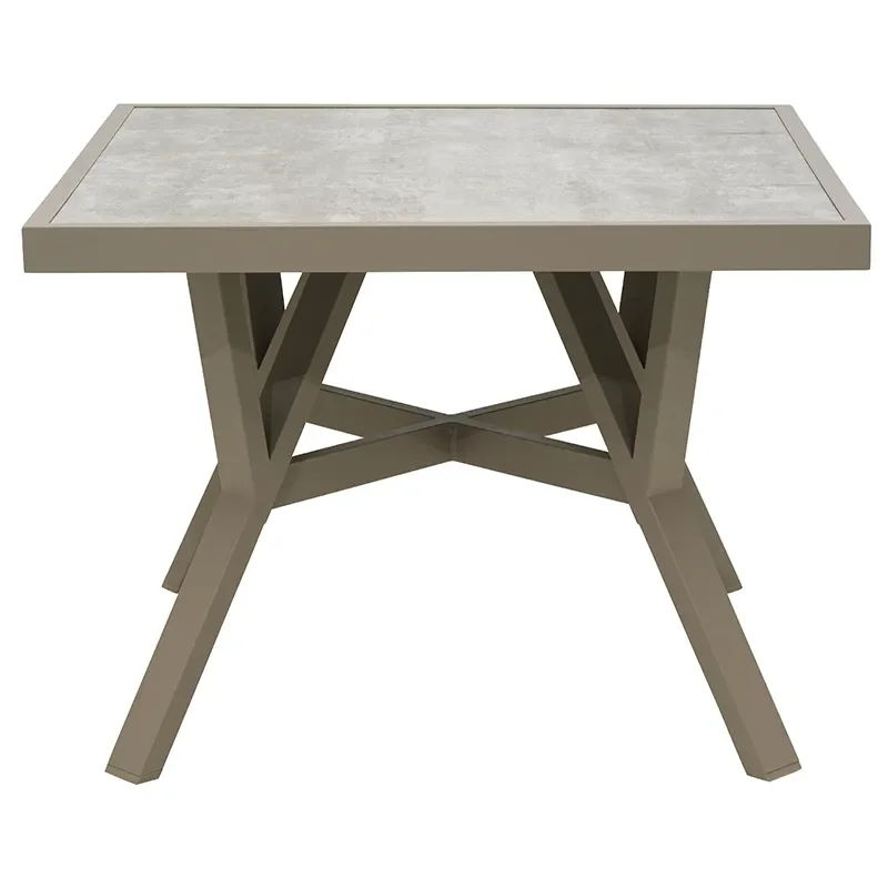 Samvaro table  90x90 cm includes glass plate Khaki 