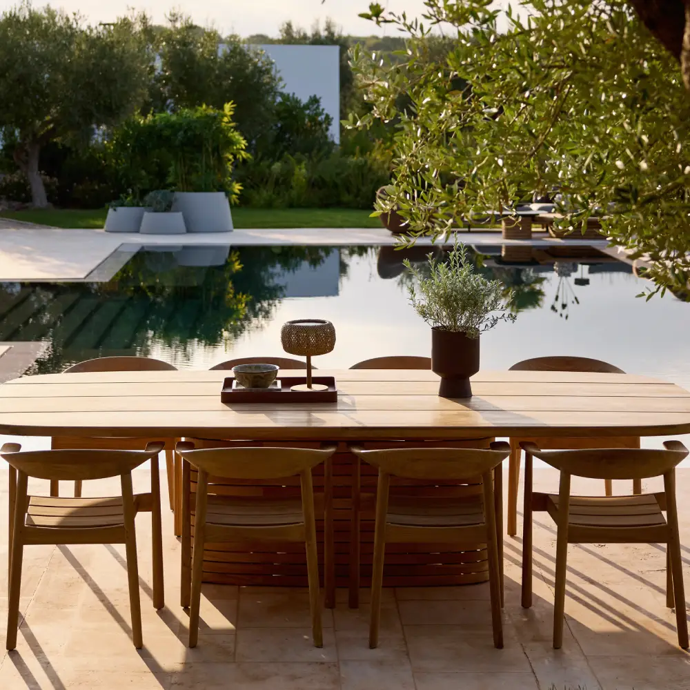 Mellow matbordframe oval f/bordsskiva 240x130 cm & 300x130 cm Teak