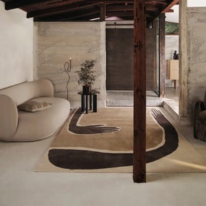 Pose Tufted Rug 140x200 cm - Dark Coffee/Offwhite